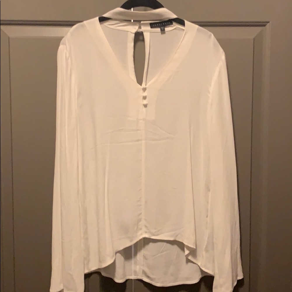 White long sleeve top